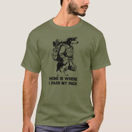 Adventurous Dachshund Hiker Home Is Where My Pack T Shirt