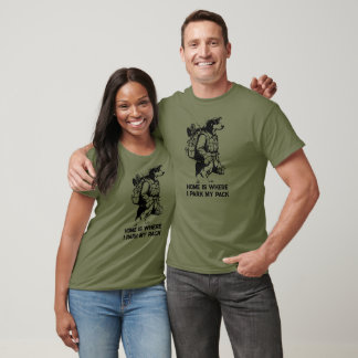 Adventurous Dachshund Hiker Home Is Where My Pack T Shirt