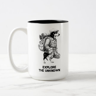 Adventurous Dachshund Hiker Home Is Where My Pack Två-Tonad Mugg