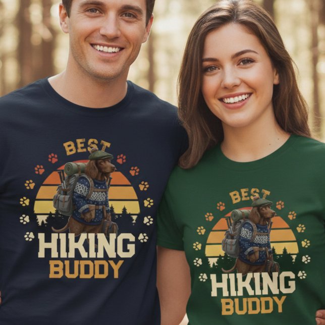 Adventurous Irish Water Spaniel Hiker Wilderness  T Shirt (Skapare uppladdad)