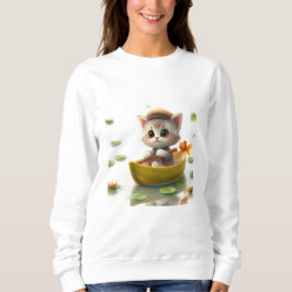 Adventurous Kitten Boat Sweatshirt T Shirt