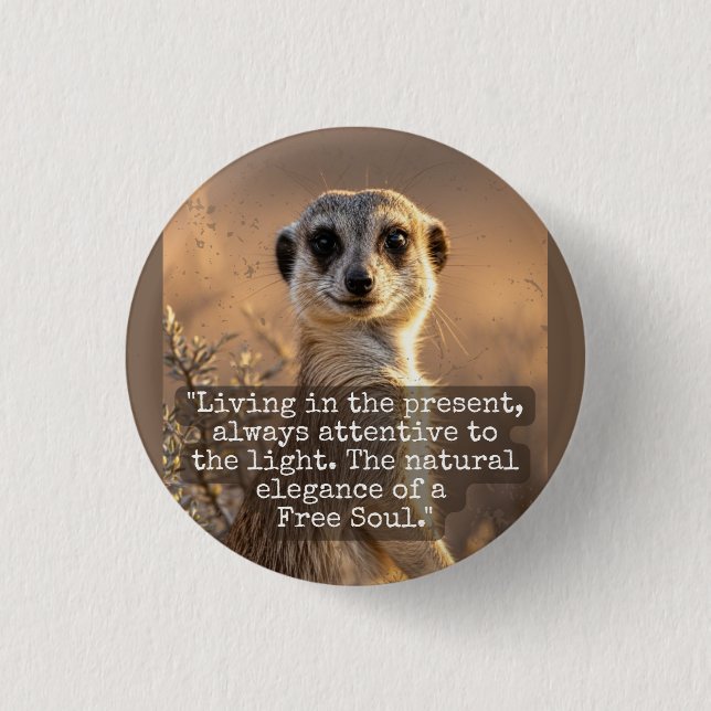 Adventurous Meerkat Living Knapp (Framsida)
