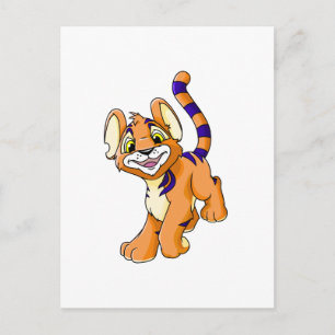 Adventurous orange Kougra Vykort