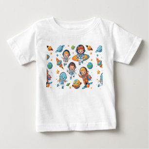 Adventurous Tecknad Kids in Space Kostym T Shirt