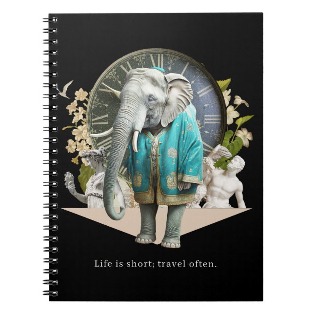 Adventurous Traveler Travel Quote Anteckningsbok (Framsidan)