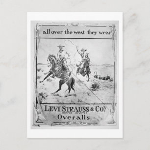 Advert for Levi Strauss & Co, c.1900 (litho) Vykort