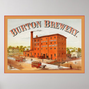 Advertizing för Burton Brygga Företag ~-vintage Poster