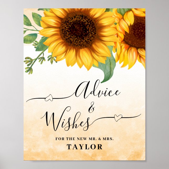Advice and Wishes Wedding sign poster (Framsidan)