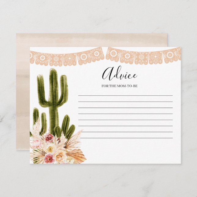 Advice Card Boho Taco om Kärlek Cactus Blommigt Tilläggskort (Fram/baksida)
