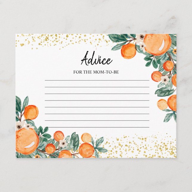 Advice Card Citrus Summer Orange Greenery Tilläggskort (Framsida)
