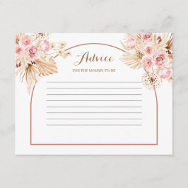 Advice Card Rosa Blommigt Boho Pampas Grass Tilläggskort