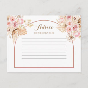 Advice Card Rosa Blommigt Boho Pampas Grass Tilläggskort