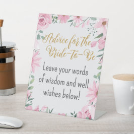 Advice for the Bride Love in Bloom Pedestal Sign