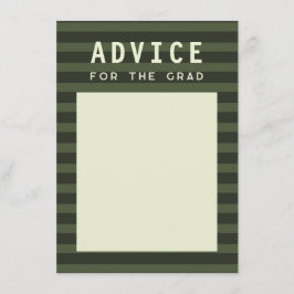 Advice for the Grad Modern Green Sporty Stripes Tilläggskort