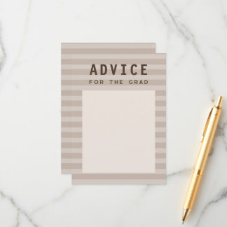 Advice for the Grad Modern Neutral Sporty Stripes Tilläggskort
