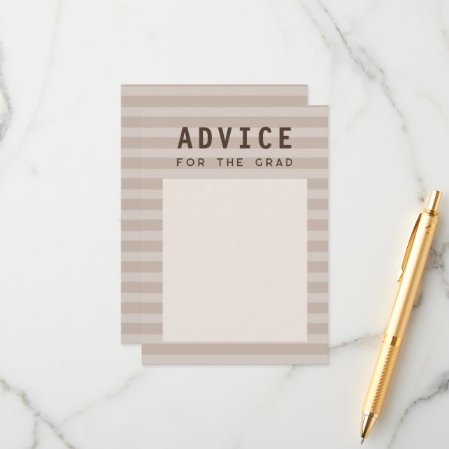 Advice for the Grad Modern Neutral Sporty Stripes Tilläggskort (Fram/Back In Situ)