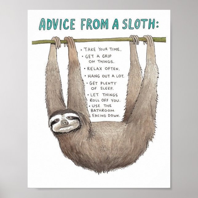 Advice from a sloth art  poster (Framsidan)