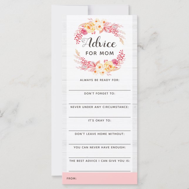 Advice Game Shabby chic Rustic Blommigt för babysk (Framsida)