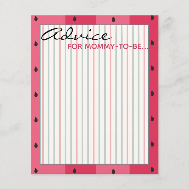 Advice-kort för babyskor "Umbrella Watermelon" (Framsida)