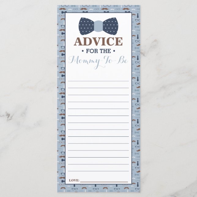 Advice-kort för Mamma-to-be, Little Man Baby Showe (Framsida)