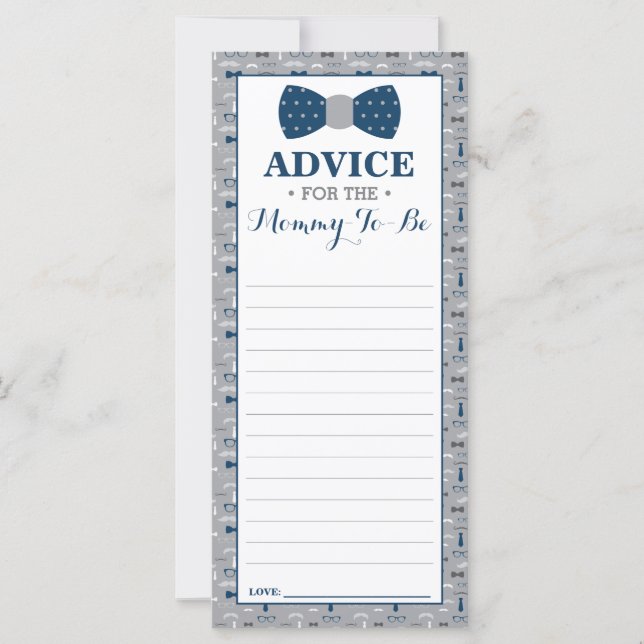 Advice-kort för Mamma-to-be, Little Man Baby Showe (Framsida)