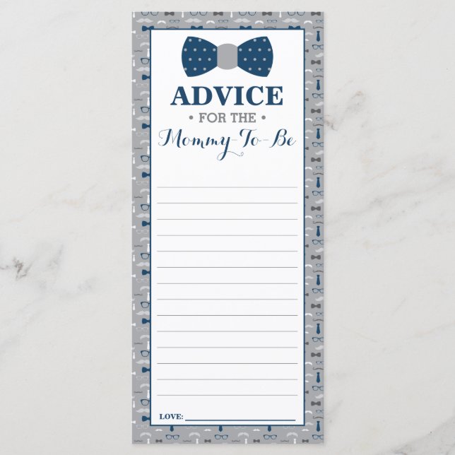 Advice-kort för Mamma-to-be, Little Man Baby Showe (Framsida)