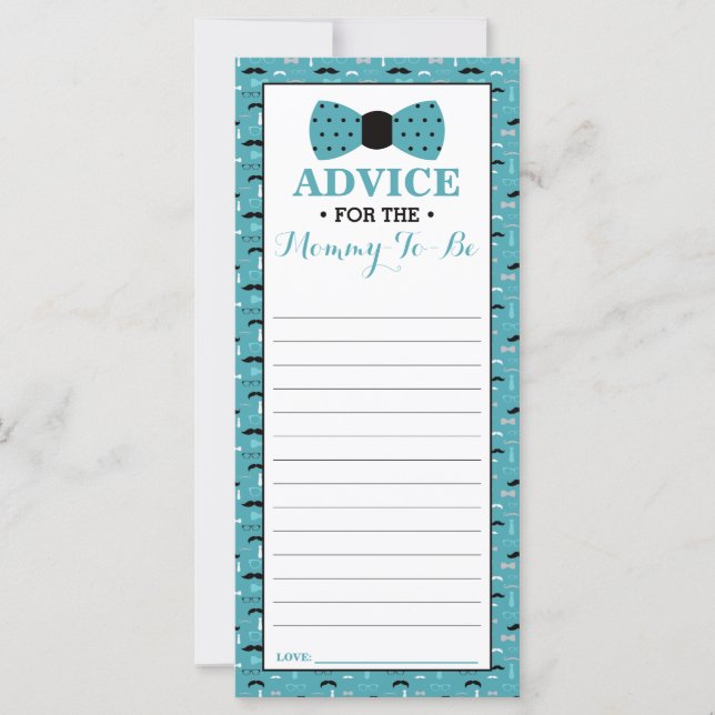 Advice-kort för Mamma-to-be, Little Man Baby Showe (Framsida)