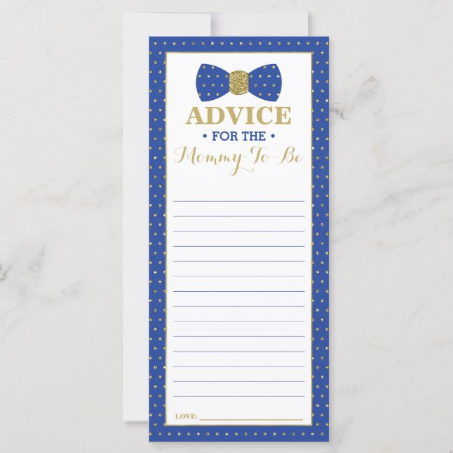 Advice-kort för Mamma-to-be, Little Man Baby Showe (Framsida)