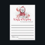 Advice Ord Wisdom Santa Baby Shower Bear Tilläggskort<br><div class="desc">Den här designen kan vara personlig i det område som tillhandahålls genom att ändra fotot och/eller text. Du kan också anpassa den genom att klicka på Anpassa den här mallen och sedan välja klicka för att anpassa ytterligare alternativ och ta bort eller ändra färg i bakgrunden, lägga till text, ändra...</div>