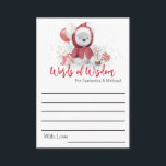 Advice Ord Wisdom Santa Baby Shower Bear Tilläggskort<br><div class="desc">Den här designen kan vara personlig i det område som tillhandahålls genom att ändra fotot och/eller text. Du kan också anpassa den genom att klicka på Anpassa den här mallen och sedan välja klicka för att anpassa ytterligare alternativ och ta bort eller ändra färg i bakgrunden, lägga till text, ändra...</div>