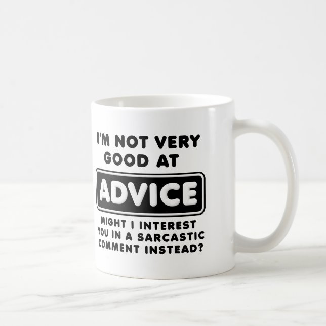 Advice versus Sarcasm Funny T-Shirt Kaffemugg (Höger)