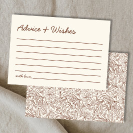 Advice & Wishes Brown Handwritten Bridal Shower Anteckningskort