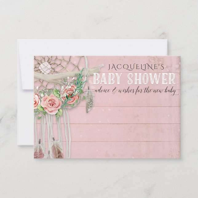 Advise BOHO Dream Catcher ytterligare babyskor Inbjudningar (Framsida)