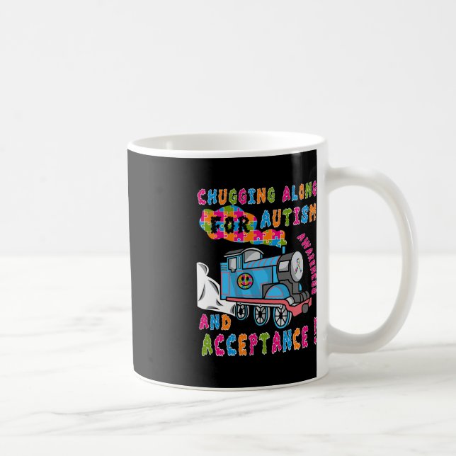 Advocate Acceptance Tåg Puzzle Coola Autism Medvet Kaffemugg (Höger)