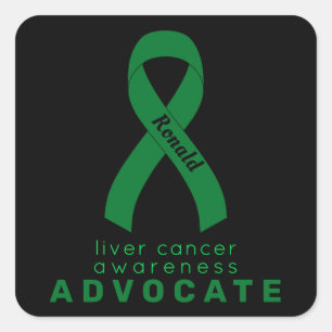 Advocate Black Square Sticker för levercancer Fyrkantigt Klistermärke