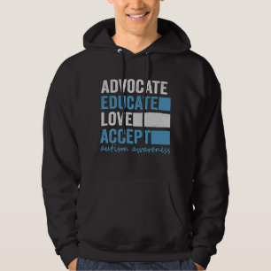Advocate Educate Kärlek Accept Autism Awareness Gi Hoodie