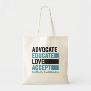 Advocate Educate Kärlek Accept Autism Awareness Gi Tygkasse