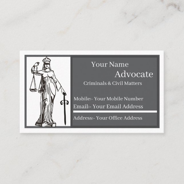 Advocate Standard, 3.5" x 2.0" Business Card Visitkort (Framsida)
