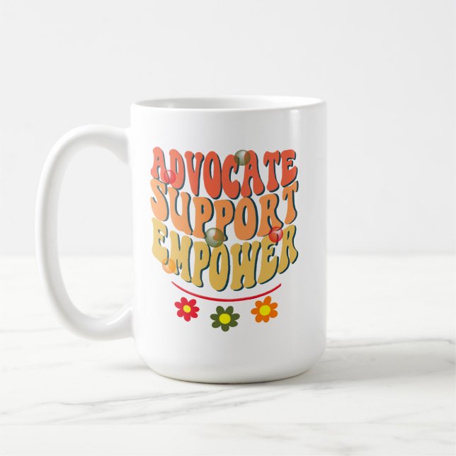 Advocate Support Empower, Social Worker Retro Kaffemugg (Vänster)