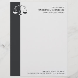 Advokat/advokat - kolgrå färgbrevhuvud brevhuvud