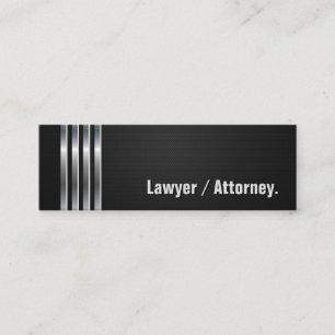 Advokat / Attorney - Black Silver Rand Mini Visitkort