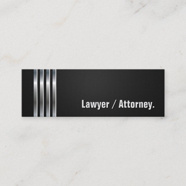 Advokat / Attorney - Black Silver Rand Mini Visitkort (Framsida)