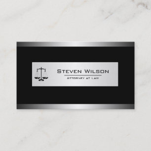 Advokat Black and Silver Steel Legal Visitkort