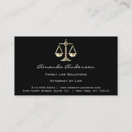 Advokat Black Golden  Lawyer Anpassningsbar Visitkort