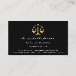 Advokat Black Guld  Lawyer Anpassningsbar Log Visitkort