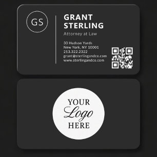 Advokat Black Logo QR-kod Professionell Visitkort