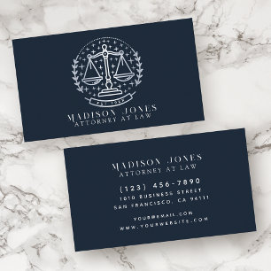 Advokat Blue and Silver Lawyer Business Visitkort