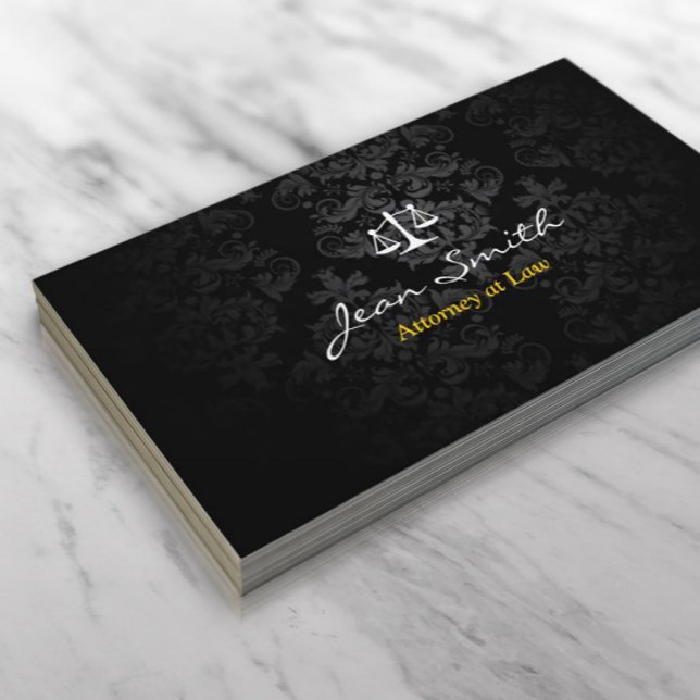 Advokat Classy Mörk Damask Lawyer Visitkort (Skapare uppladdad)