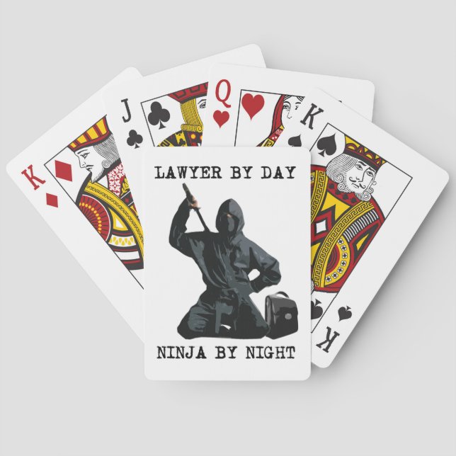 Advokat efter dag, Ninja efter natt Spel Kort (Baksidan)