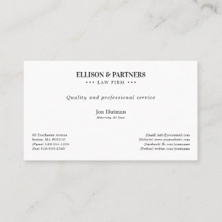 Advokat | Elegant Plain Visitkort